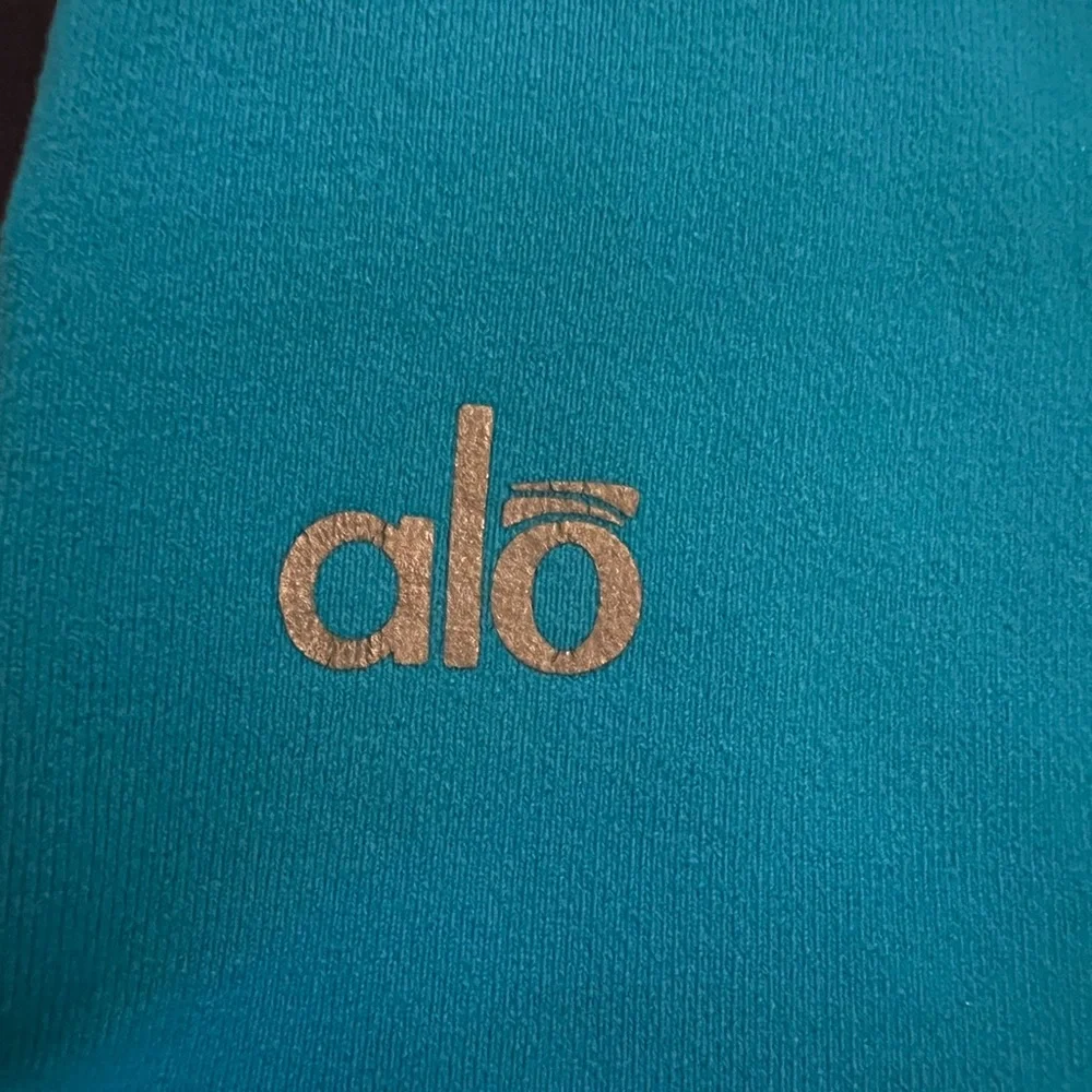 ALO Yoga High Waist Goddess Crop‎ Leggings Colorblock Black Blue Women’s Small